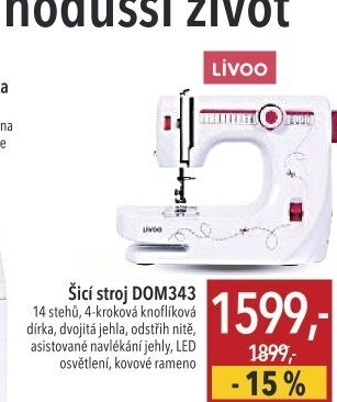 Šicí stroj DOM343 Livoo