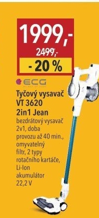 Tyčový vysavač 2v1 VT 3620 Jean ECG