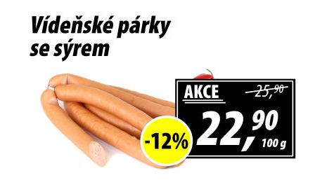 Párky vídeňské se sýrem