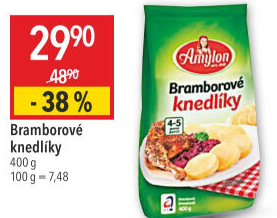 Bramborové knedlíky v prášku Amylon