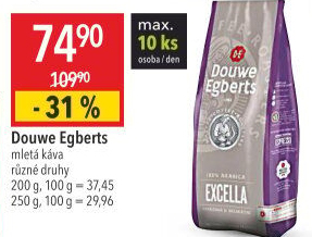 Mletá káva Excella Douwe Egberts