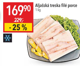 Aljašská treska filé mražená