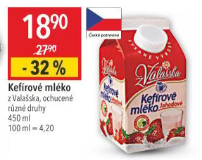 Kefírové mléko ochucené Mlékárna Valašské Meziříčí