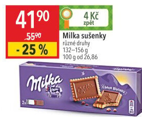 Sušenky Choco Biscuit Milka