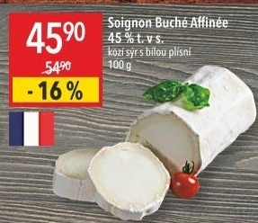 Sýr Buche affinée 45% Soignon
