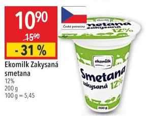Zakysaná smetana 12% Ekomilk