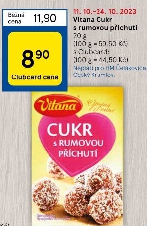Cukr s rumovou příchutí Vitana