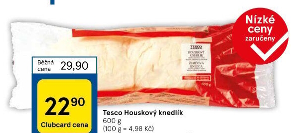 Knedlík houskový Tesco