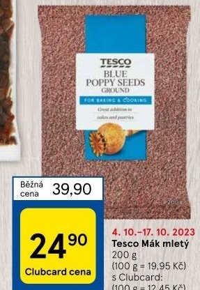 Mák modrý mletý Tesco