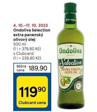 Olivový olej extra panenský Selection Ondoliva