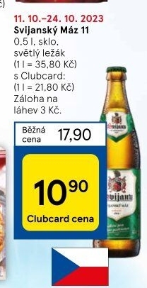 Pivo světlý ležák 11° Svijanský Máz Svijany