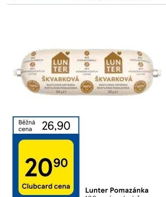 Rostlinné pomazánky Lunter