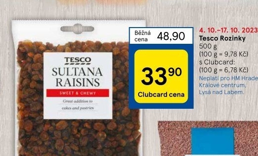 Rozinky Tesco