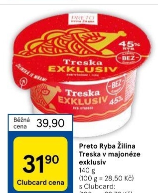 Treska v majonéze Preto Ryba Žilina
