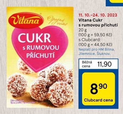 Cukr s rumovou příchutí Vitana