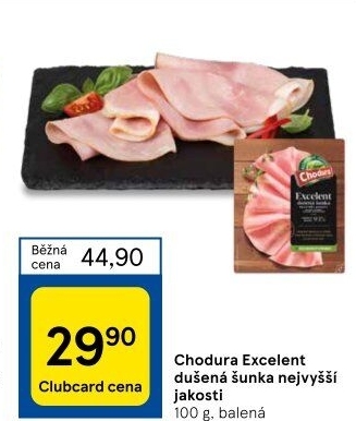 Dušená šunka nejvyšší jakosti Excelent Beskydské uzeniny Chodura