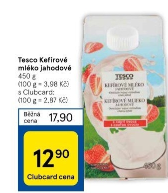 Kefírové mléko ochucené Tesco