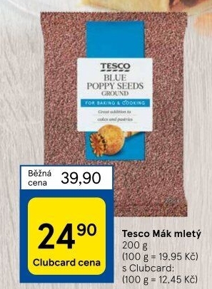Mák modrý mletý Tesco
