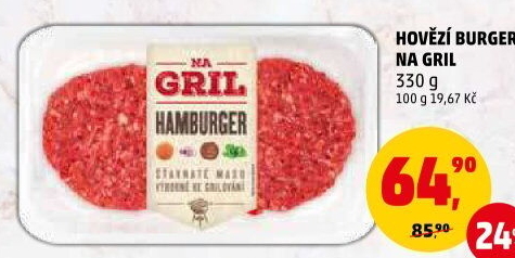 Hovězí burger Na gril Penny