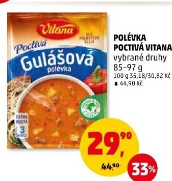 Instantní polévky Poctivá polévka Vitana
