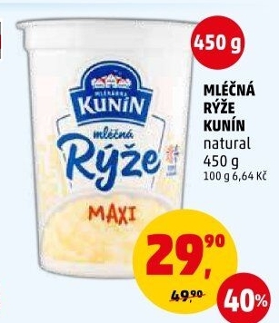 Mléčná rýže Mlékárna Kunín
