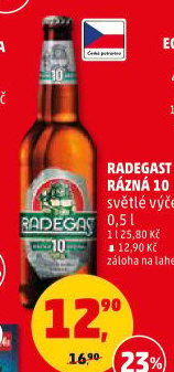 Pivo světlé výčepní Rázná 10° Radegast