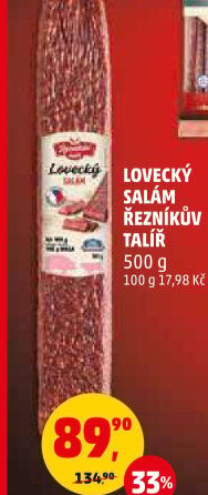 Salám lovecký Řezníkův talíř