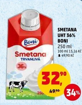 Smetana ke šlehání Boni 36%