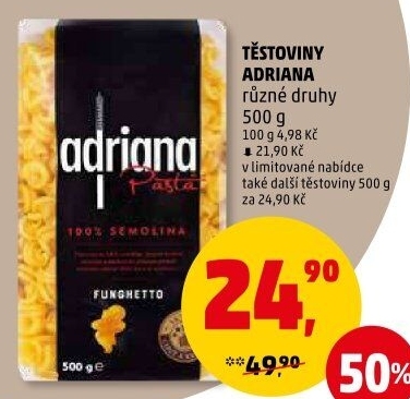 Těstoviny semolinové Adriana