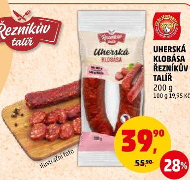Uherská klobása Řezníkův talíř