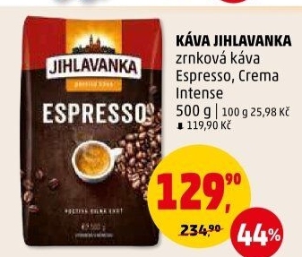 Zrnková káva Jihlavanka Espresso