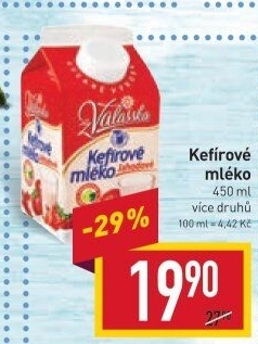 Kefírové mléko ochucené Mlékárna Valašské Meziříčí