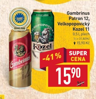 Pivo světlý ležák 12° Patron Gambrinus
