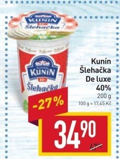 Šlehačka de luxe Mlékárna Kunín 40%