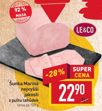 Šunka Marina nejvyšší jakosti LE&amp