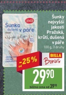 Šunka pražská nejvyšší jakosti LE&amp