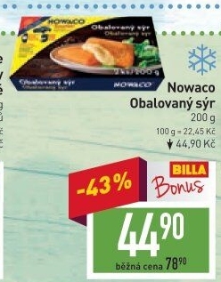 Sýr obalovaný mražený Nowaco