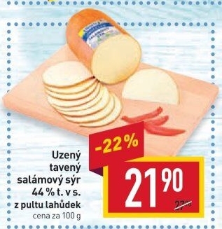 Sýr uzený salámový 44% Jihočeský Madeta