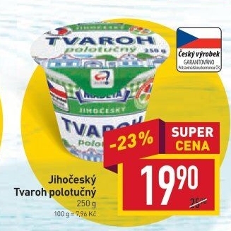 Tvaroh polotučný Jihočeský Madeta
