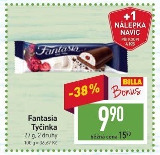 Tyčinka Fantasia Danone