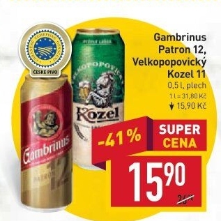 Pivo světlý ležák 12° Patron Gambrinus
