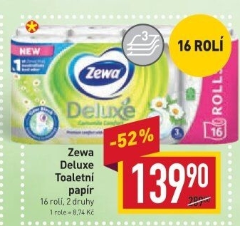 Toaletní papír 3vrstvý Deluxe Zewa