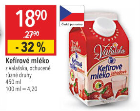 Kefírové mléko ochucené Mlékárna Valašské Meziříčí