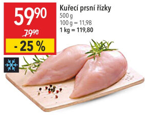 Kuřecí prsní řízky mražené