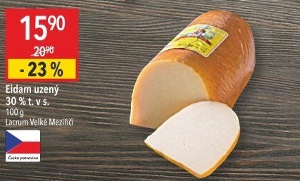 Sýr Eidam uzený 30% Lacrum