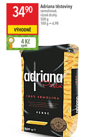 Těstoviny semolinové Adriana