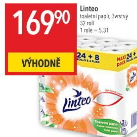 Toaletní papír 3vrstvý Linteo