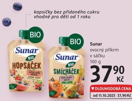 Kapsička do ručičky Ovocný příkrm bio Sunar