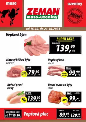 akční leták ZEMAN maso - uzeniny 16.10.2023-21.10.2023