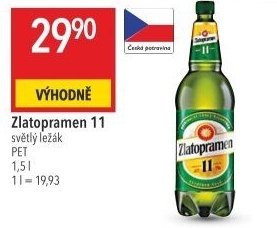 Pivo světlý ležák 11° Zlatopramen